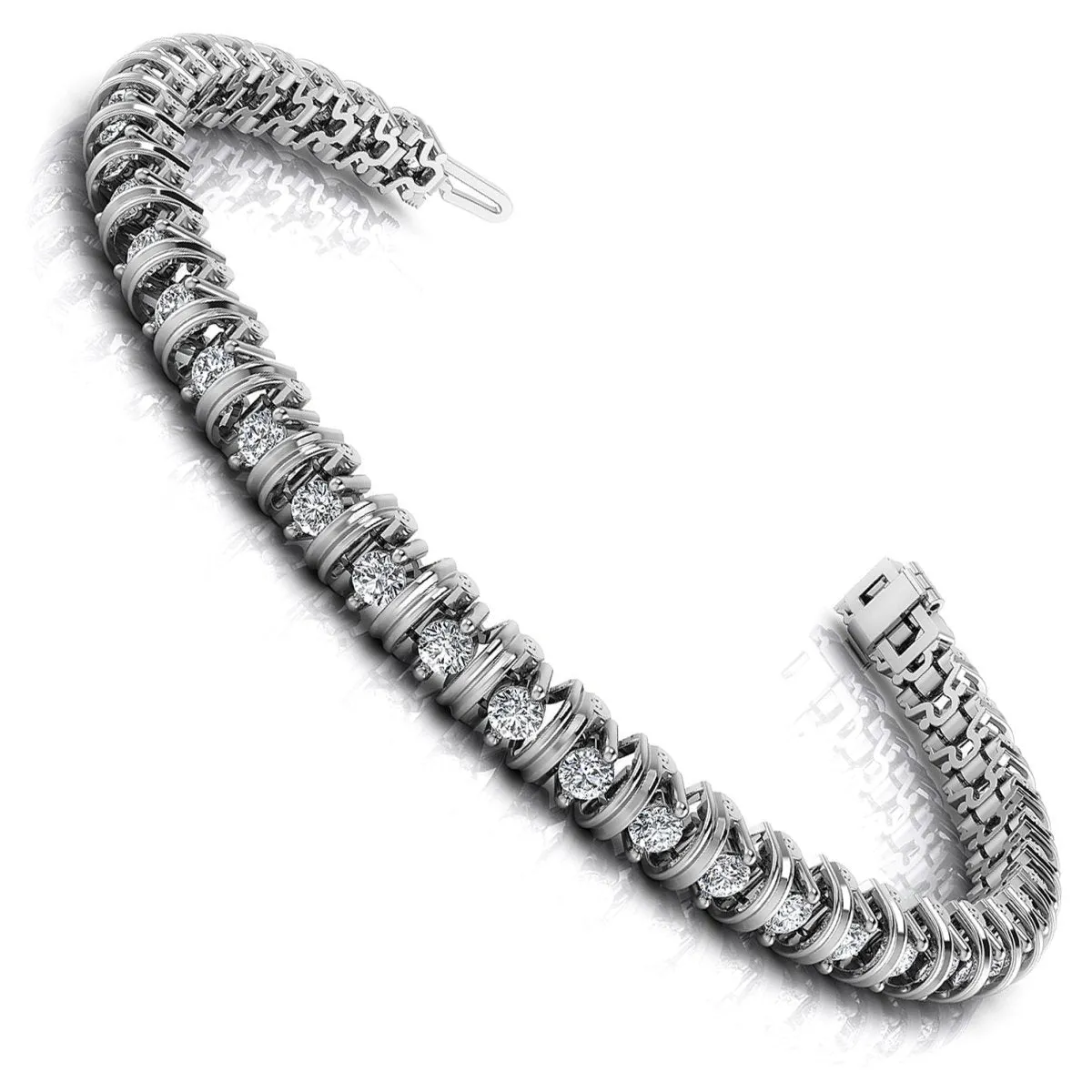 1.00-4.00 CT Round Cut Diamonds - Tennis Bracelet