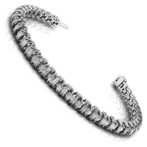 1.00-4.00 CT Round Cut Diamonds - Tennis Bracelet