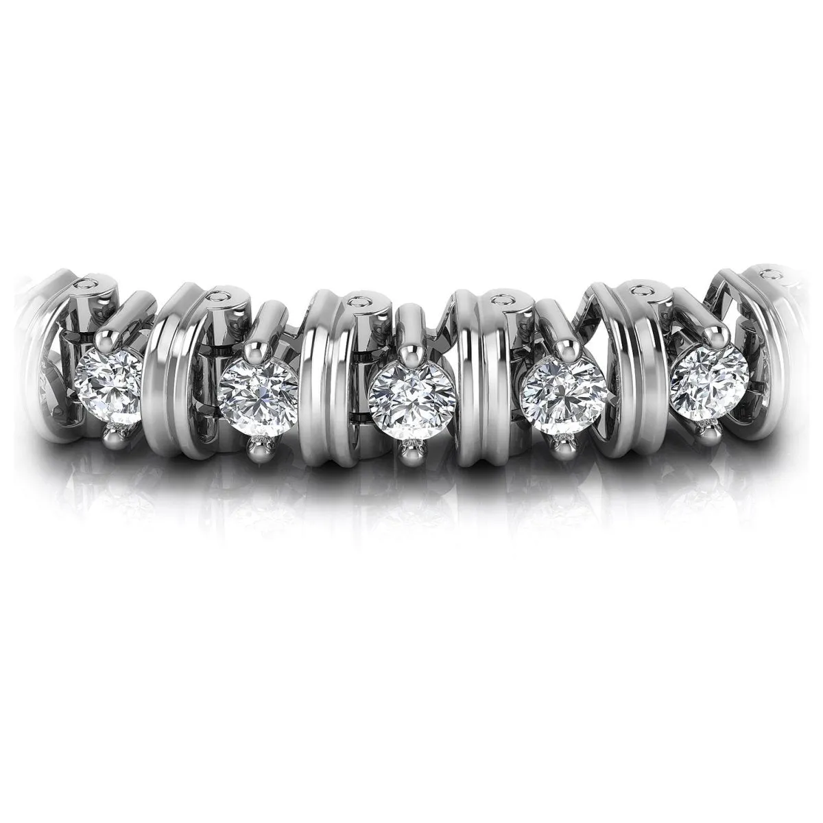 1.00-4.00 CT Round Cut Diamonds - Tennis Bracelet