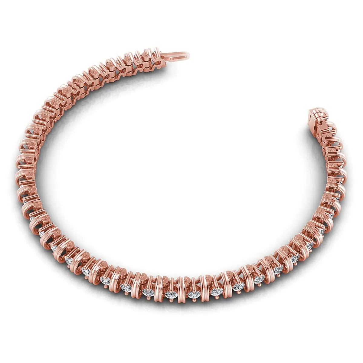 1.00-4.00 CT Round Cut Diamonds - Tennis Bracelet