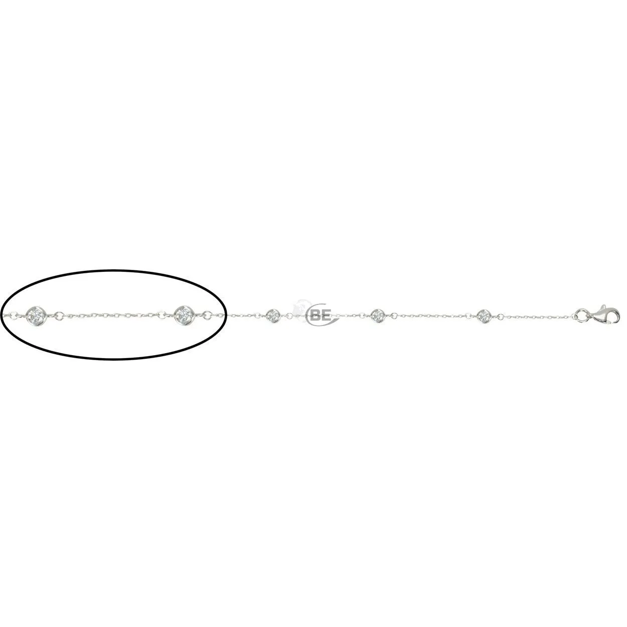 10K (White, Yellow) Bezel Set Cubic Zirconia Station Bracelet