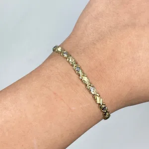 10K XO Link Bracelet 7"