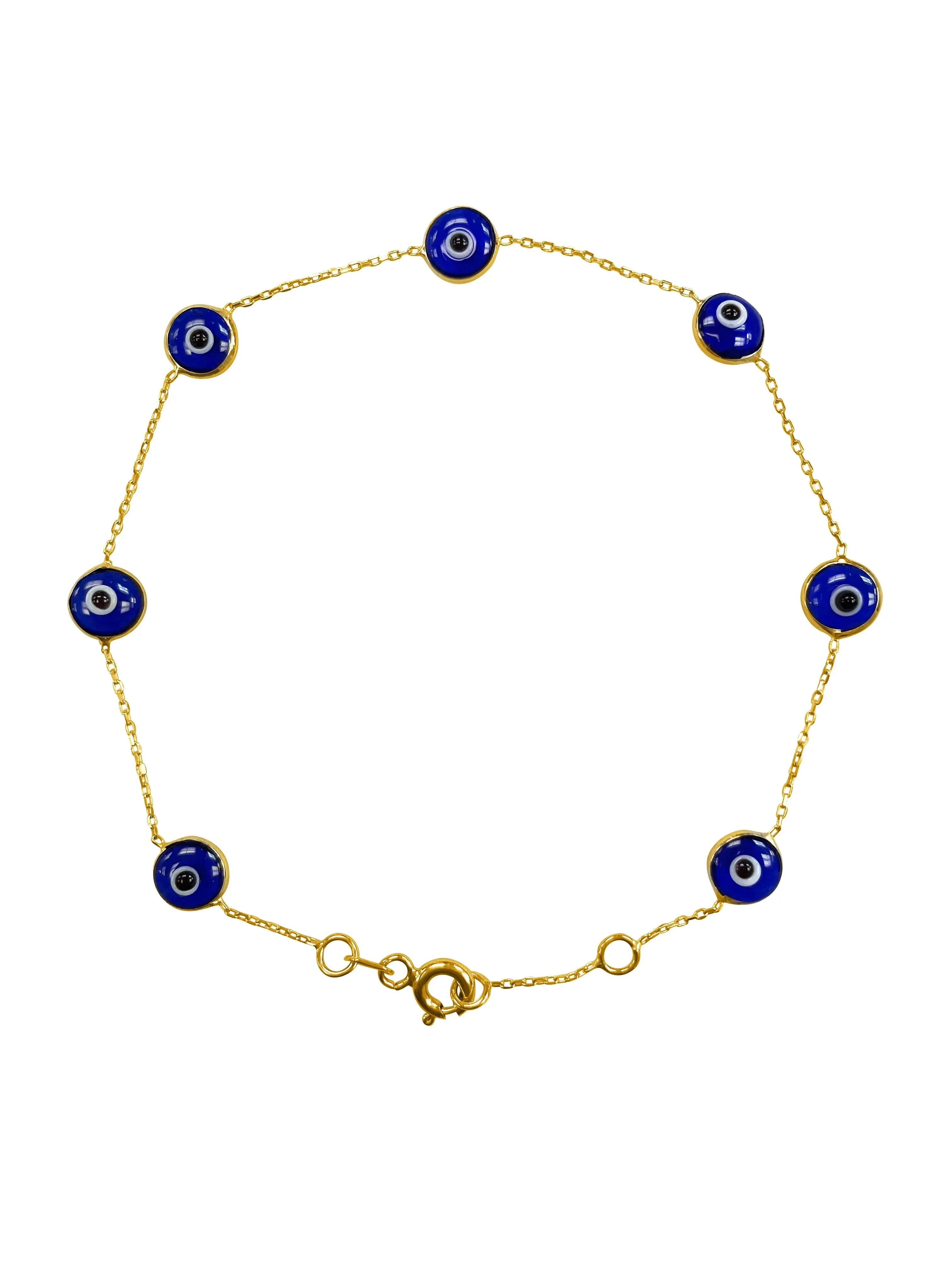 10K Yellow Gold (6mm) Evil Eye Bracelet