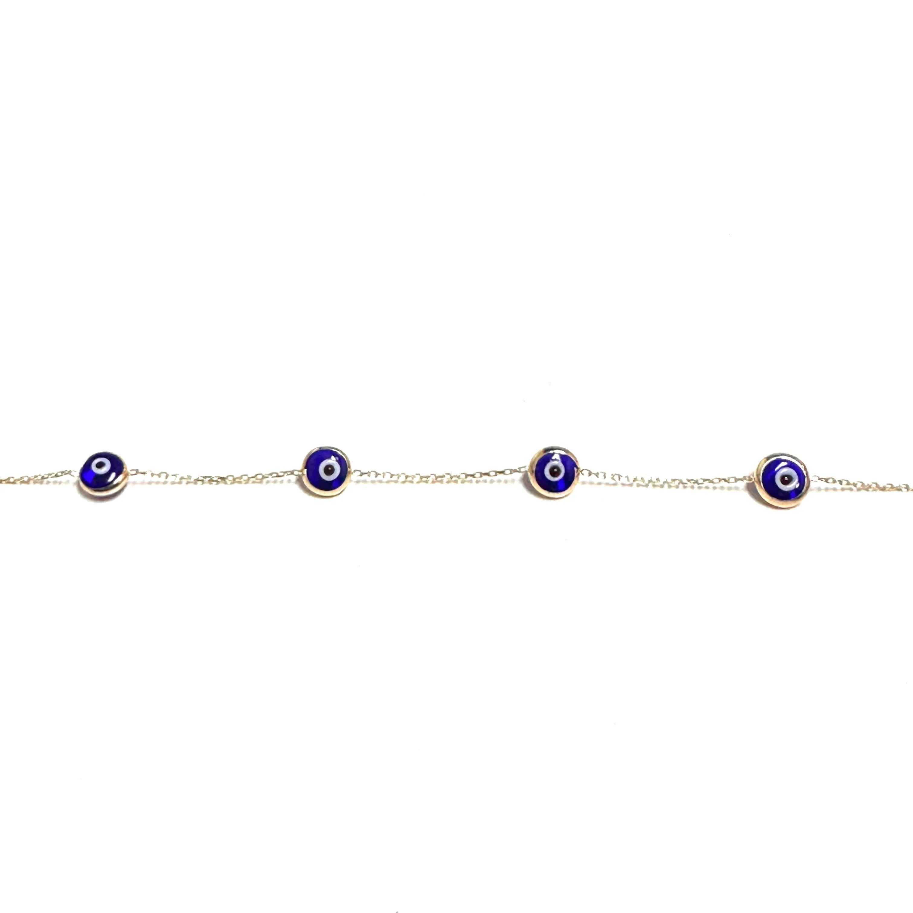 10K Yellow Gold (6mm) Evil Eye Bracelet