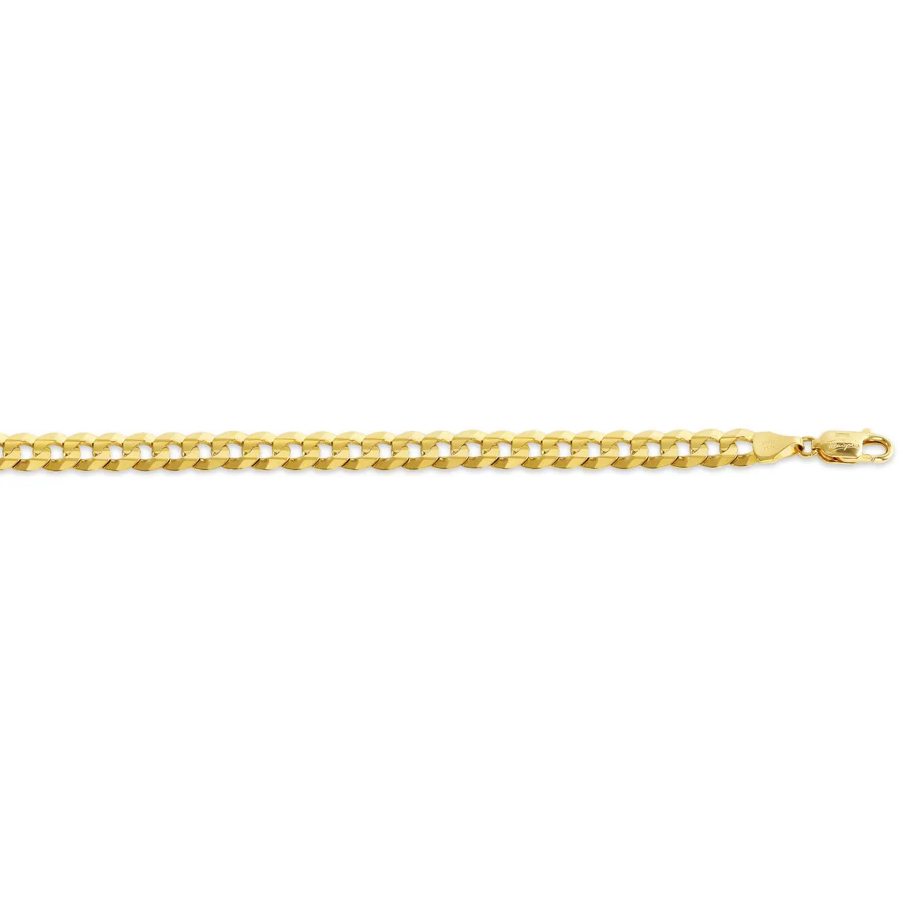 10K Yellow Gold (7mm) Mens Curb Bracelet 8.25"