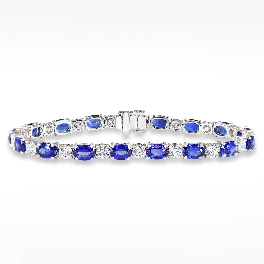 12.24ct Sapphire and Diamond Platinum Bracelet