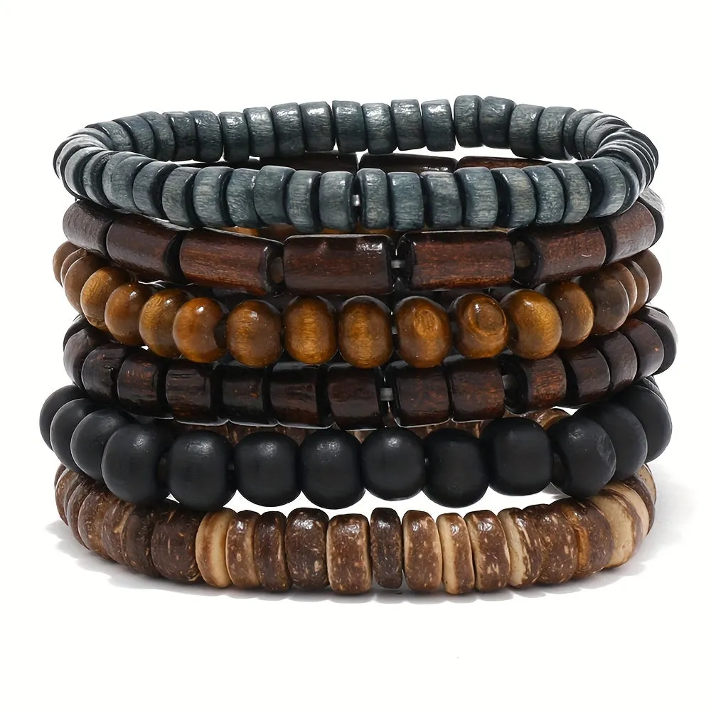 12pcs Men's PU Leather Bracelet Set Gift For Boyfriend