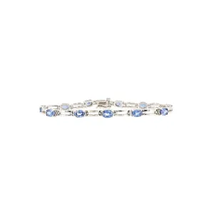 14 Karat White Gold Sapphire Tennis Bracelet