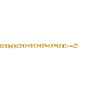 14K Gold Small Single Link Charm Bracelet