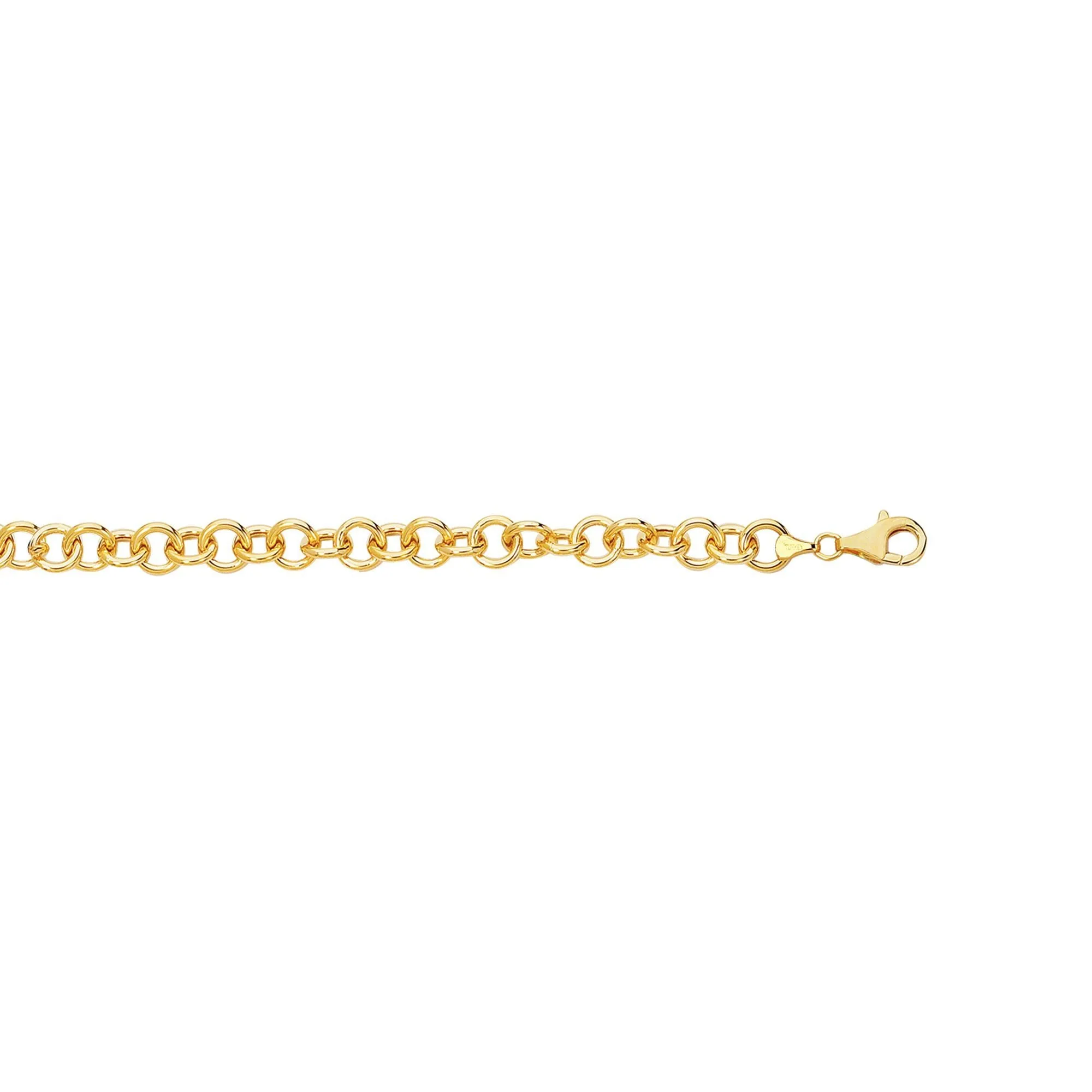 14K Gold Small Single Link Charm Bracelet