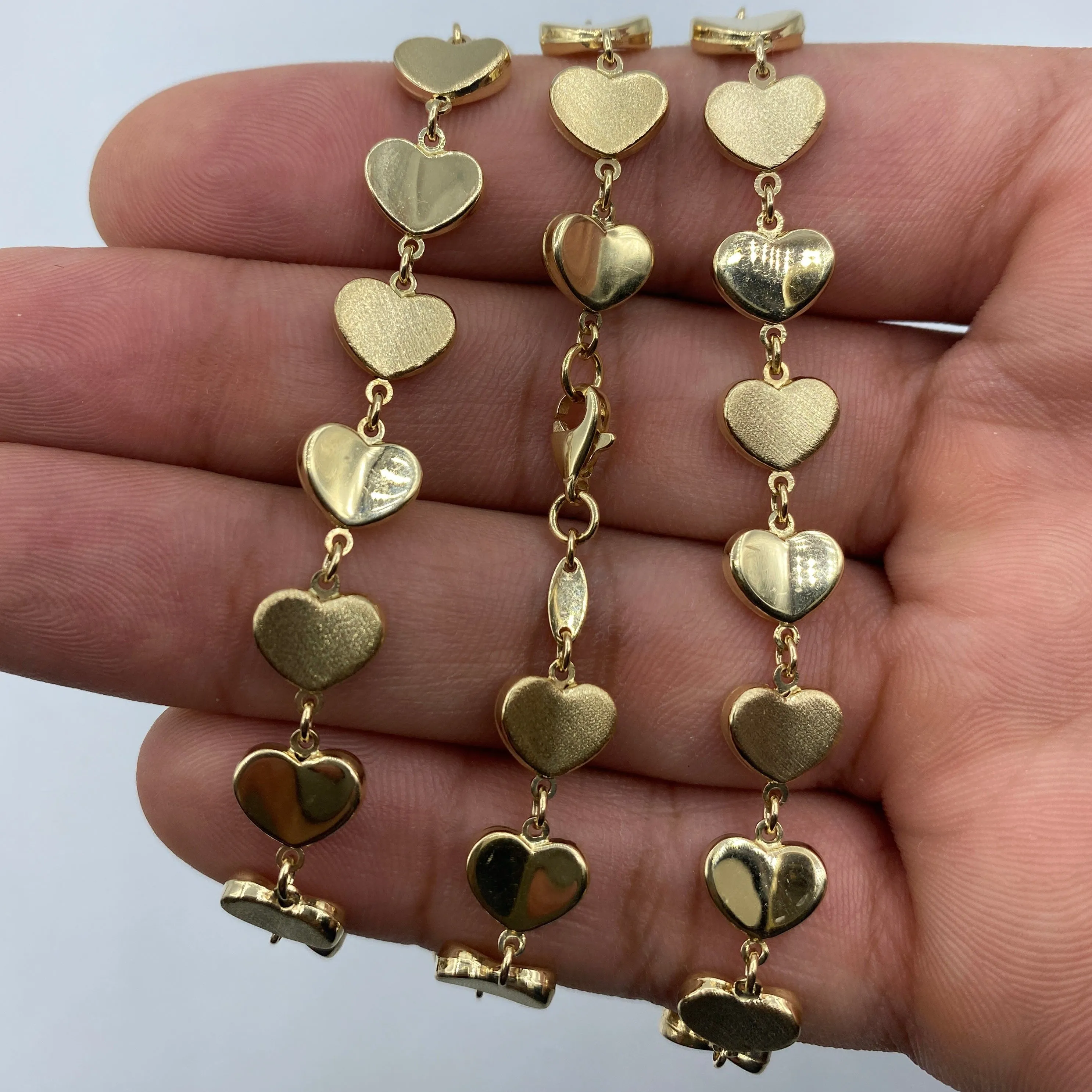 14K Heart Eternity Bracelet