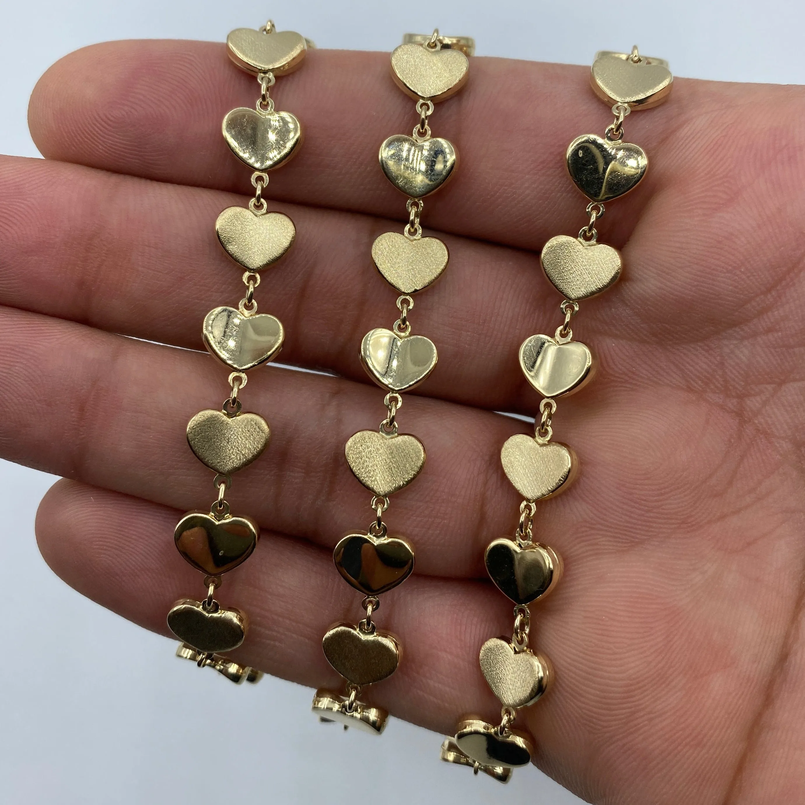 14K Heart Eternity Bracelet
