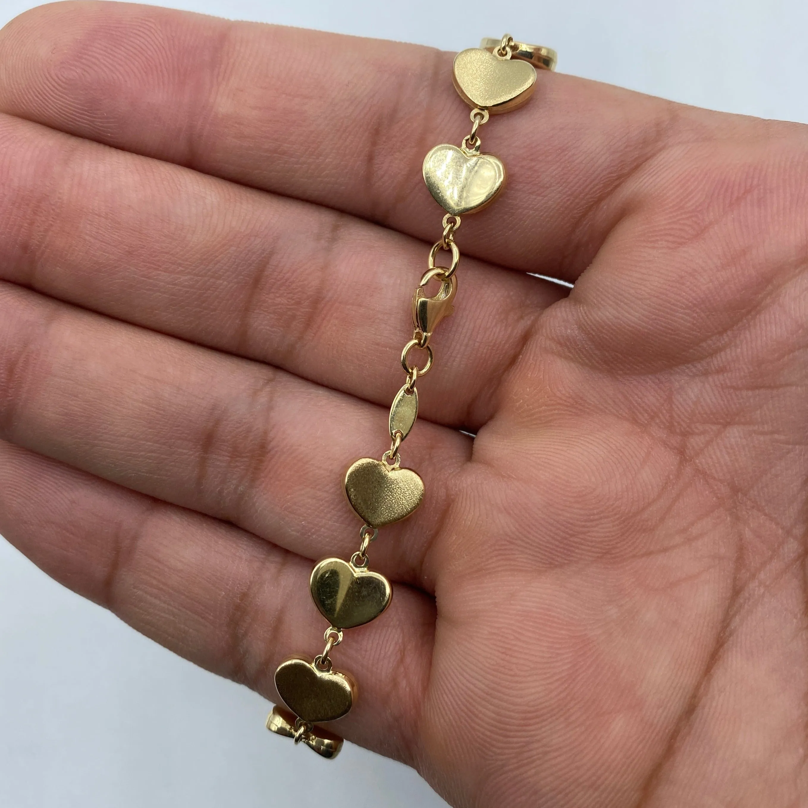 14K Heart Eternity Bracelet