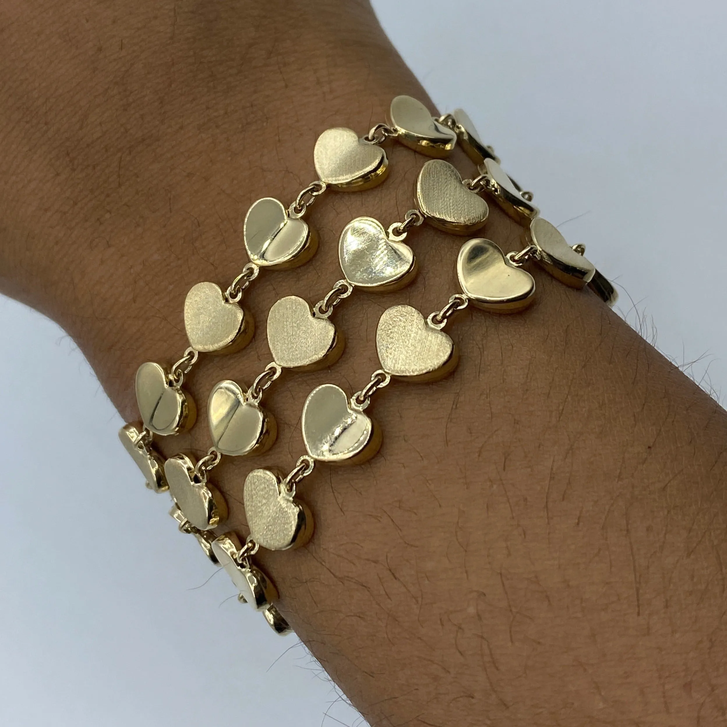 14K Heart Eternity Bracelet