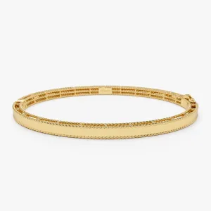 14K Milgrain Edge Gold Bangle Bracelet