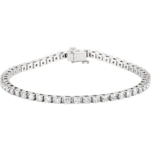 14K White Gold 3 1/2 CTW Lab-Grown Diamond Line 7 1/4" Bracelet