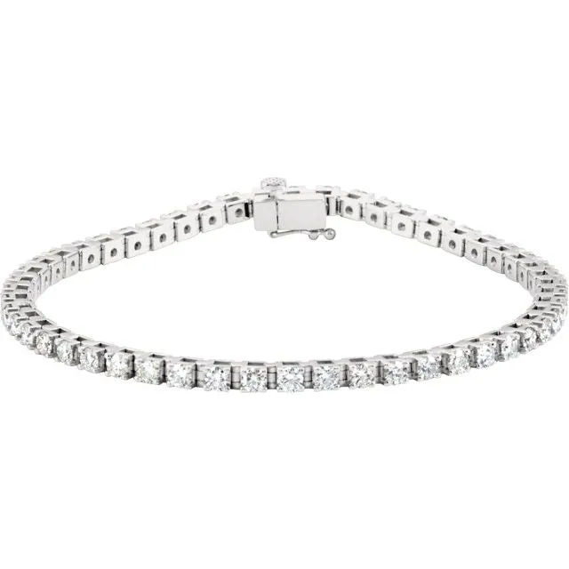 14K White Gold 3 1/2 CTW Lab-Grown Diamond Line 7 1/4" Bracelet
