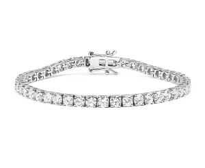 14K White Gold 4-Prong Set Lab Grown Round Diamond Classic Tennis Bracelet (F-G Color, VS1-VS2 Clarity) - 7.25 Inches