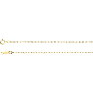 14k Yellow Gold 1mm Curb 7" Chain