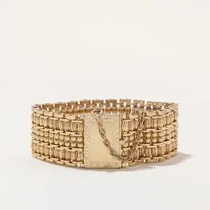 14K Yellow Ornate Beaded Bracelet | 25.07mm | 7"