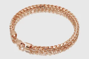 1.5mm - 6.5mm 14k Round Franco Diamond Cut Solid Rose Gold Bracelet
