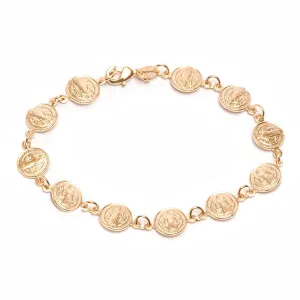 18K Gold Plated Coin Charm Bracelet