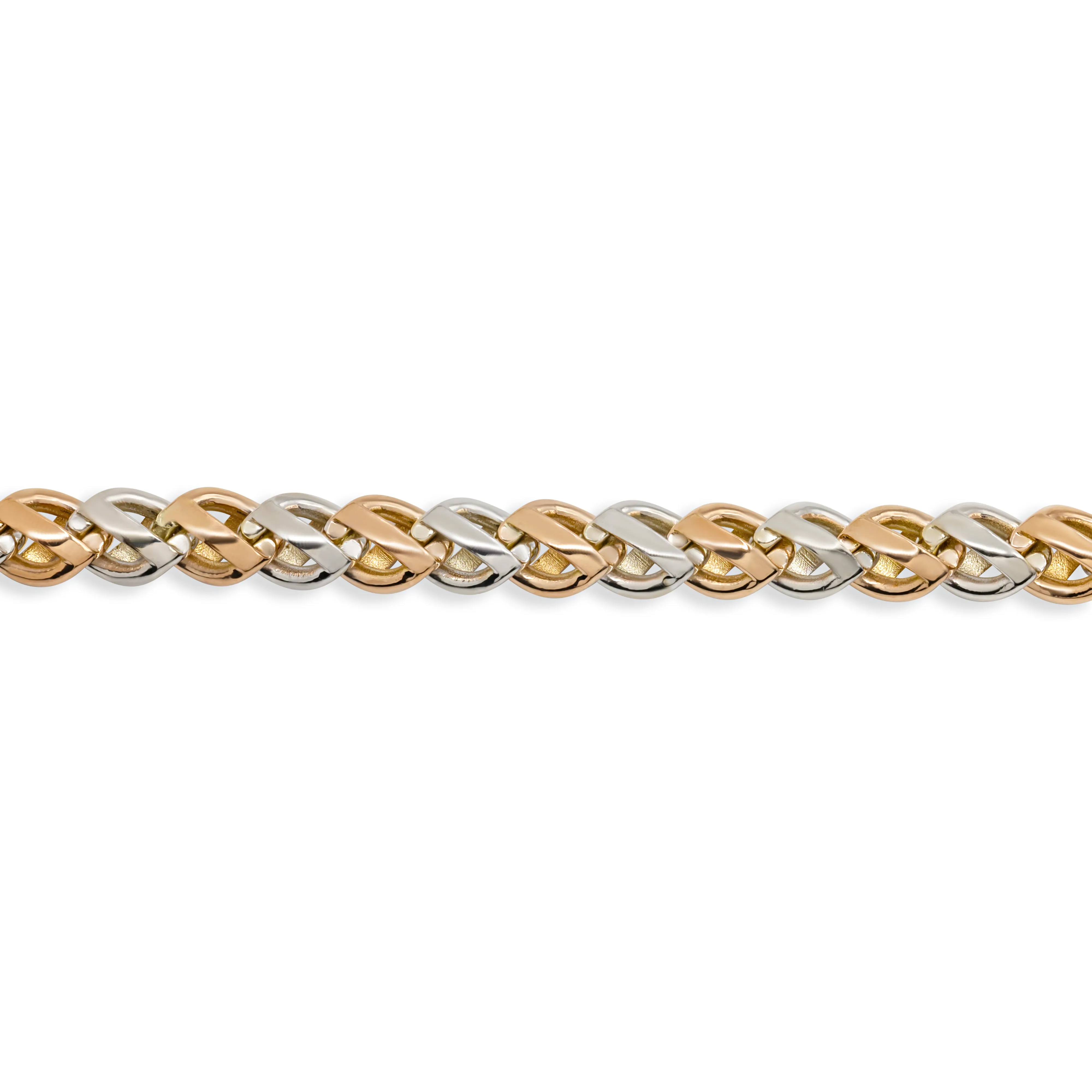 18k Gold Two Tone Necklace 9mm
