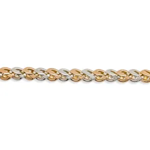 18k Gold Two Tone Necklace 9mm