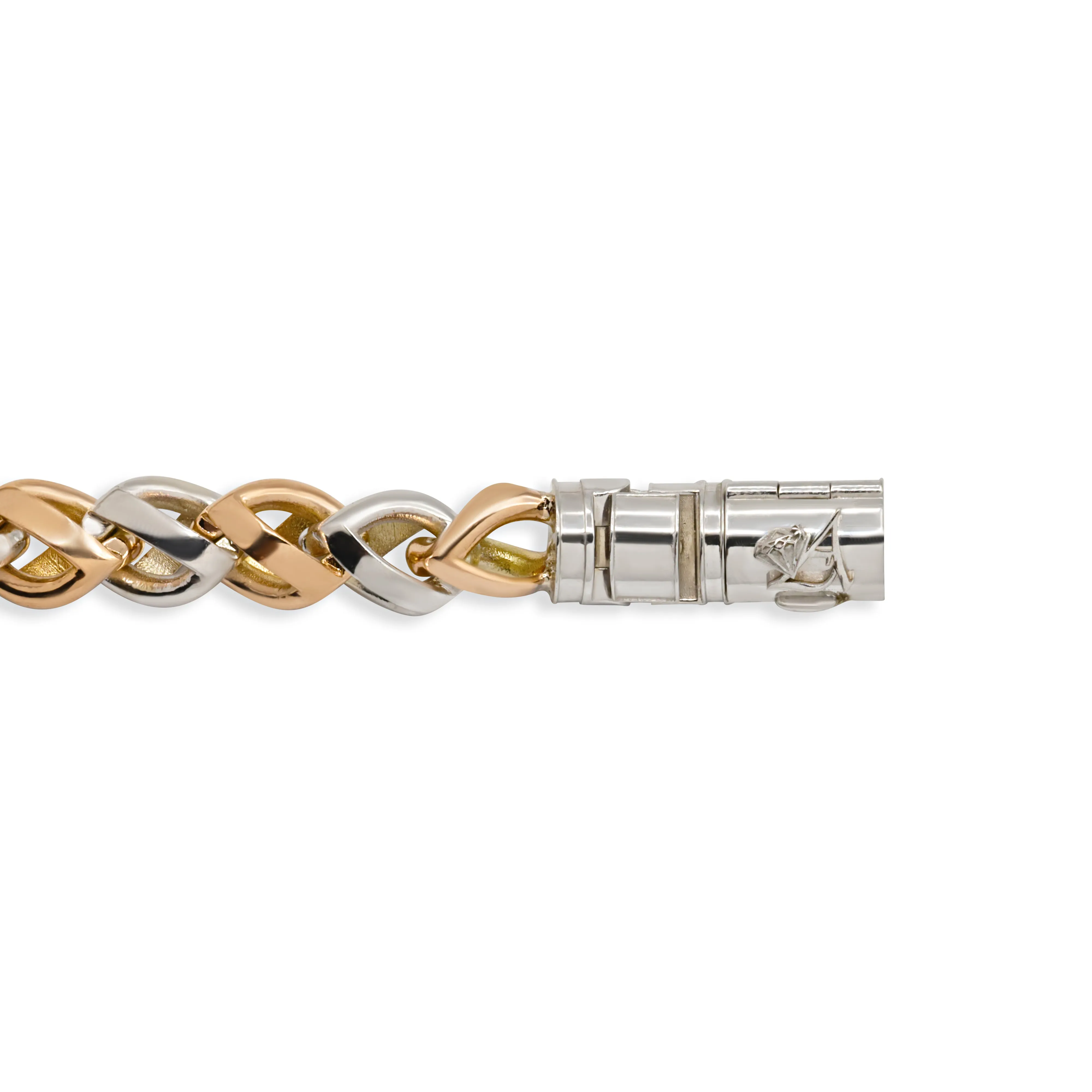 18k Gold Two Tone Necklace 9mm