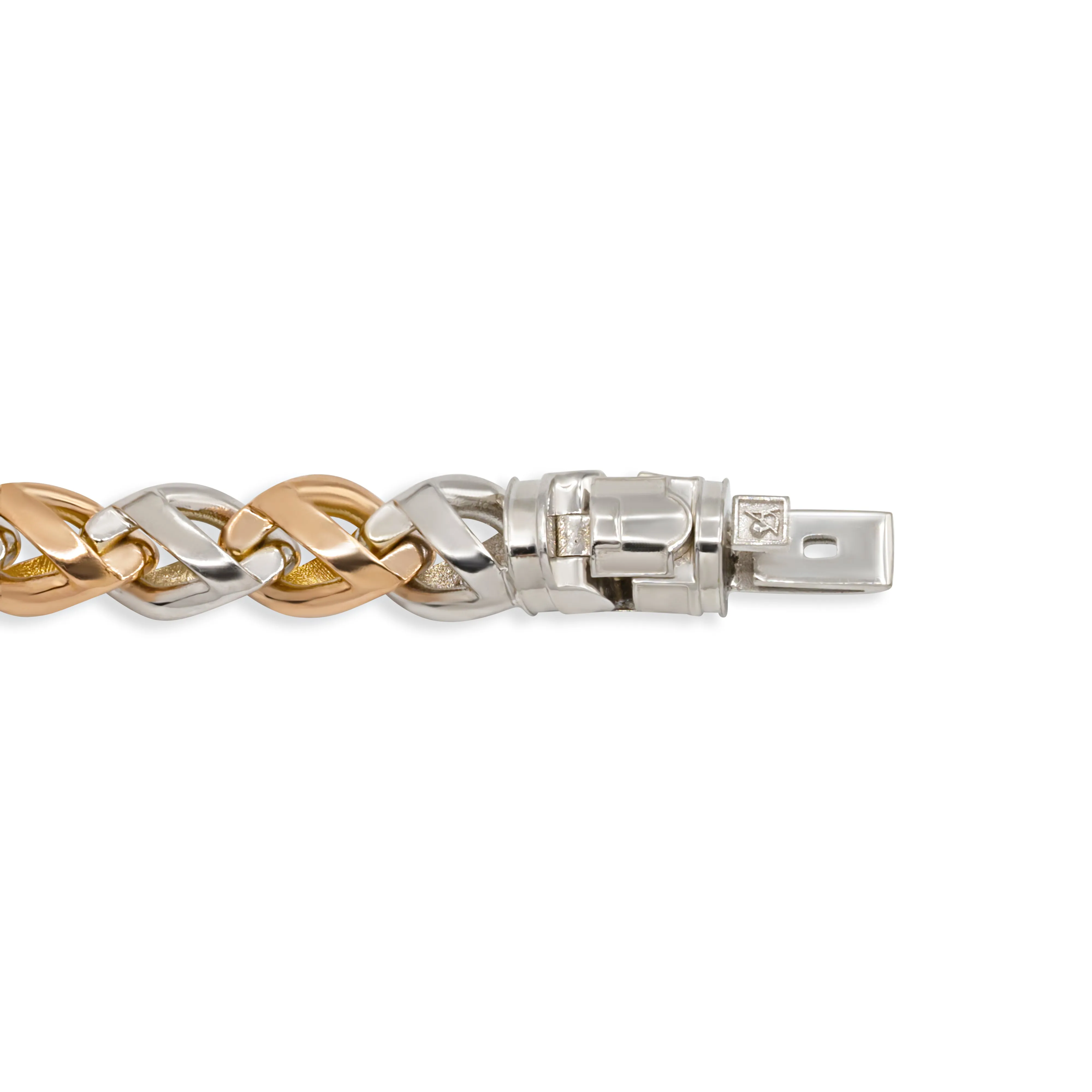 18k Gold Two Tone Necklace 9mm