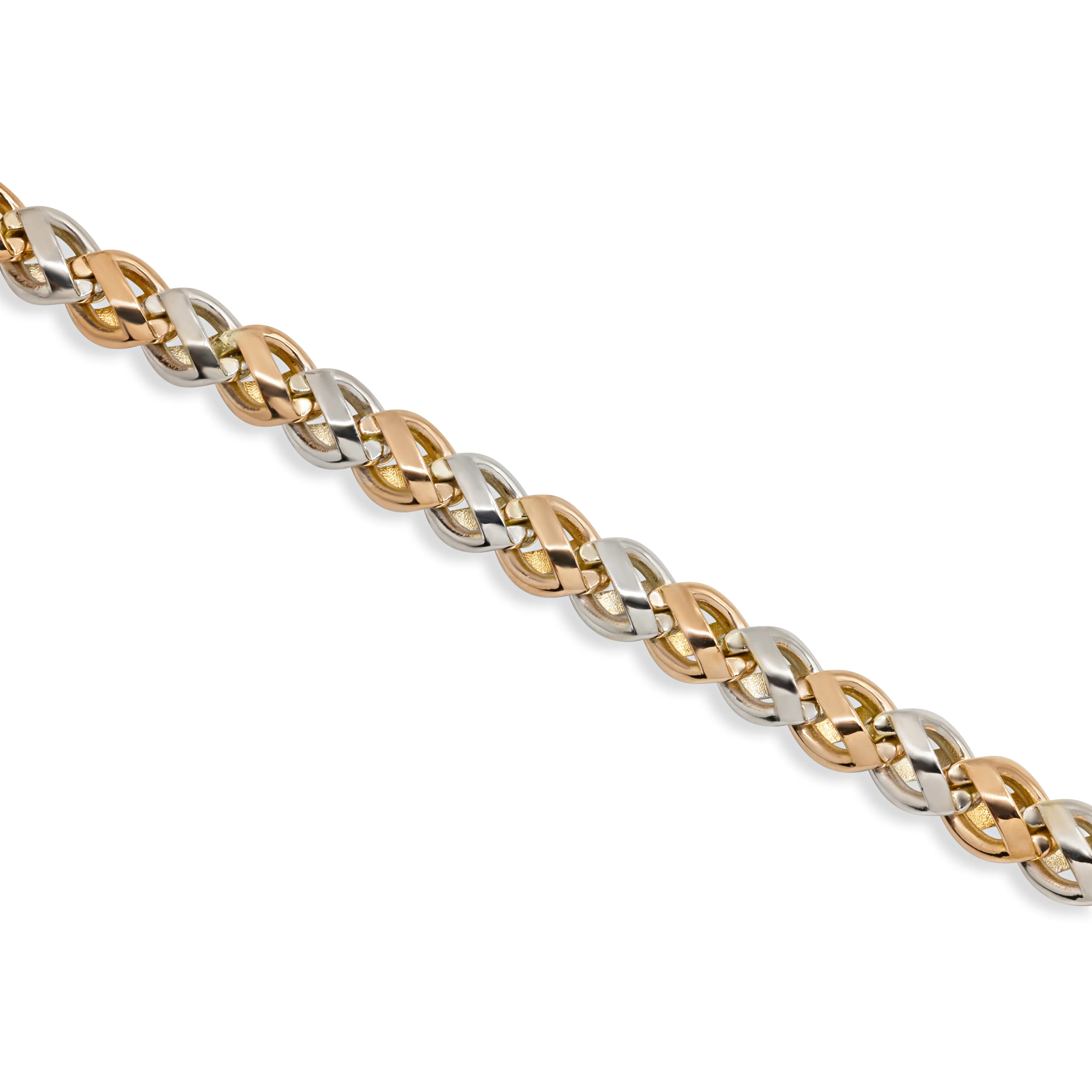 18k Gold Two Tone Necklace 9mm