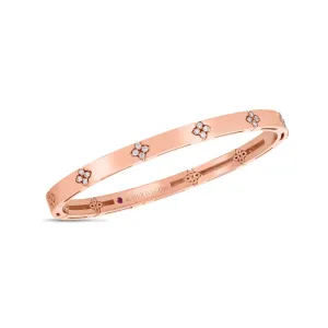 18K VERONA NARROW WIDTH BANGLE W. DIAMOND ACCENT