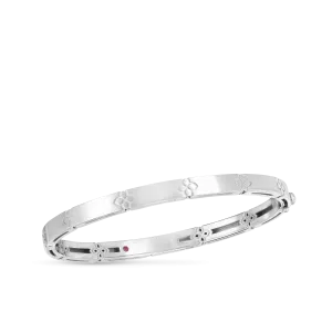 18K WHITE GOLD LOVE IN VERONA NARROW WIDTH BANGLE