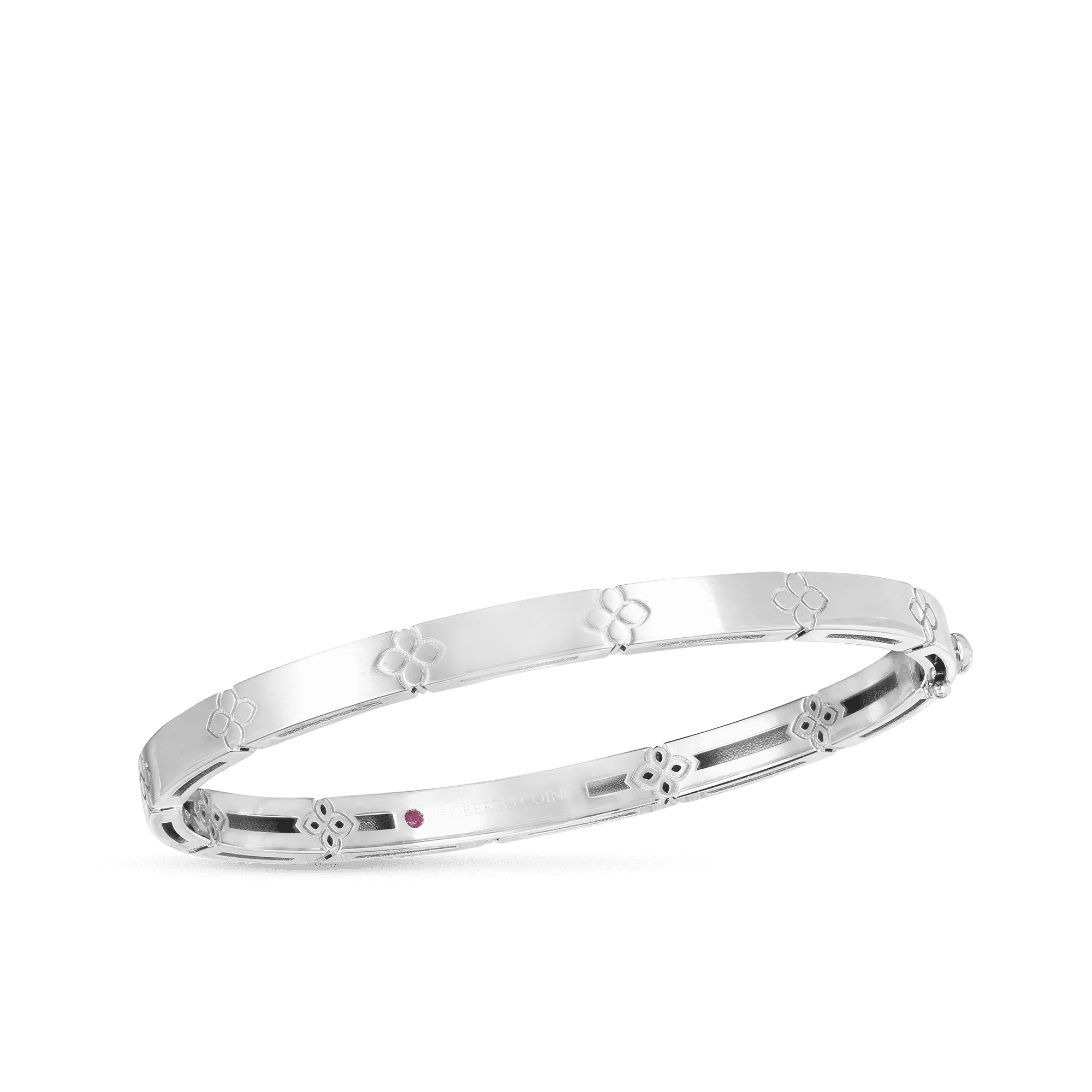 18K WHITE GOLD LOVE IN VERONA NARROW WIDTH BANGLE