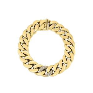 18K Yellow Gold Roberto Coin Oro Classic Link Diamond Bracelet