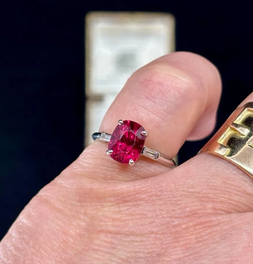1920s Raymond Yard 3.04ct Ruby and Diamond Ring