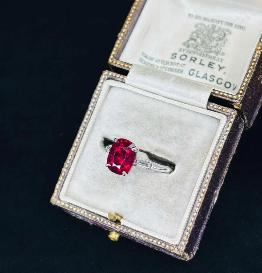 1920s Raymond Yard 3.04ct Ruby and Diamond Ring