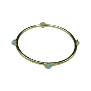 229-AMA-G-SMALL | 4 AMAZONITE SHINY GOLD BANGLE (SMALL SIZE)