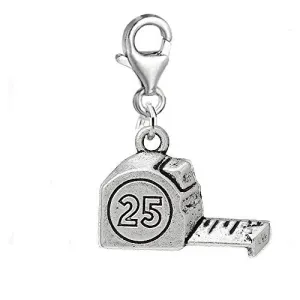 25 Inch Ruler Clip on for Bracelet Charm Pendant for European Charm Jewelry with Lobster Clasp