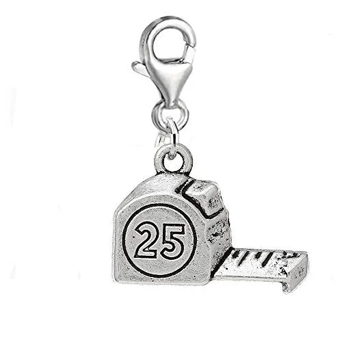 25 Inch Ruler Clip on for Bracelet Charm Pendant for European Charm Jewelry with Lobster Clasp
