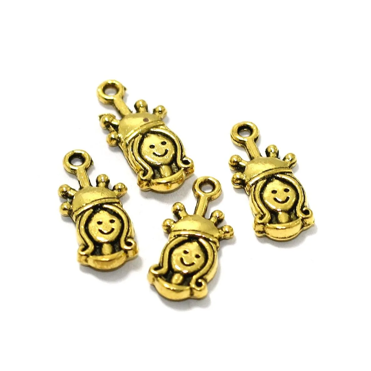 25 Pcs German Silver Charms Golden 19x8mm