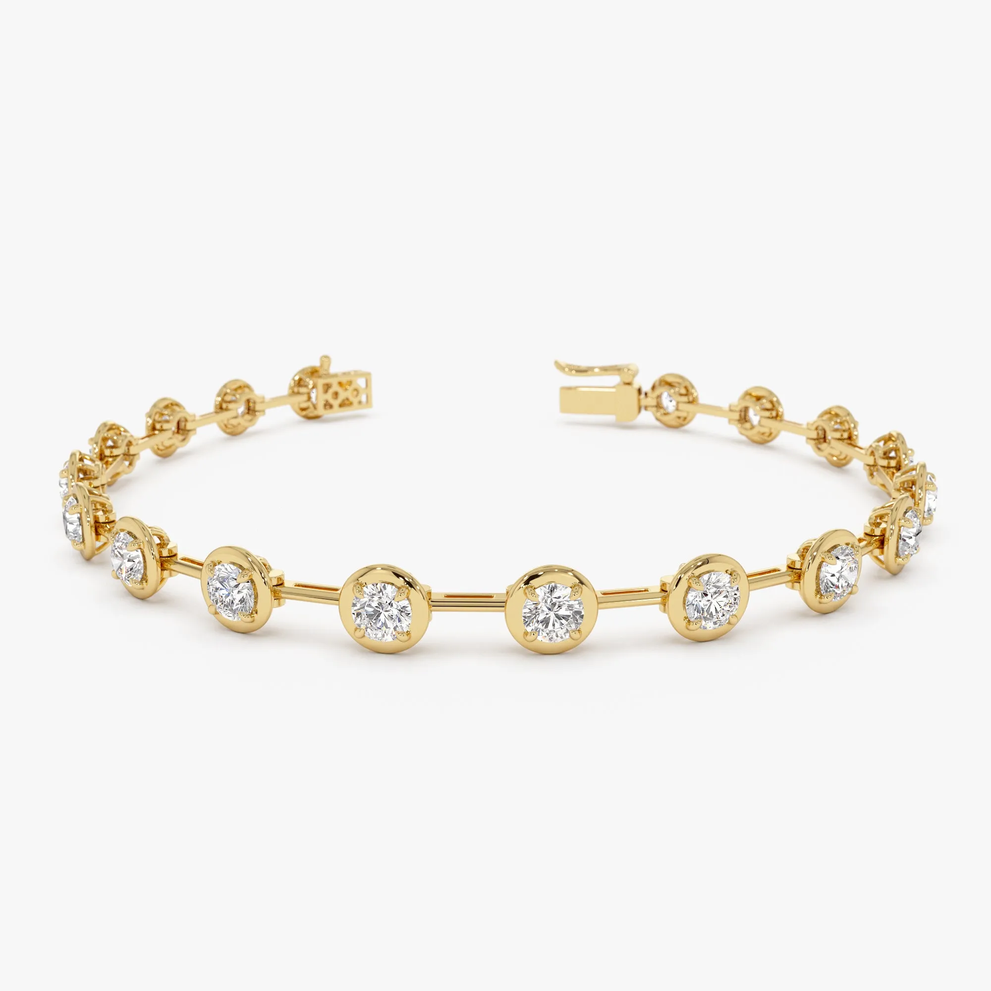 3.60 ctw 14k Round Lab Grown Diamond Bar Bracelet - Larissa