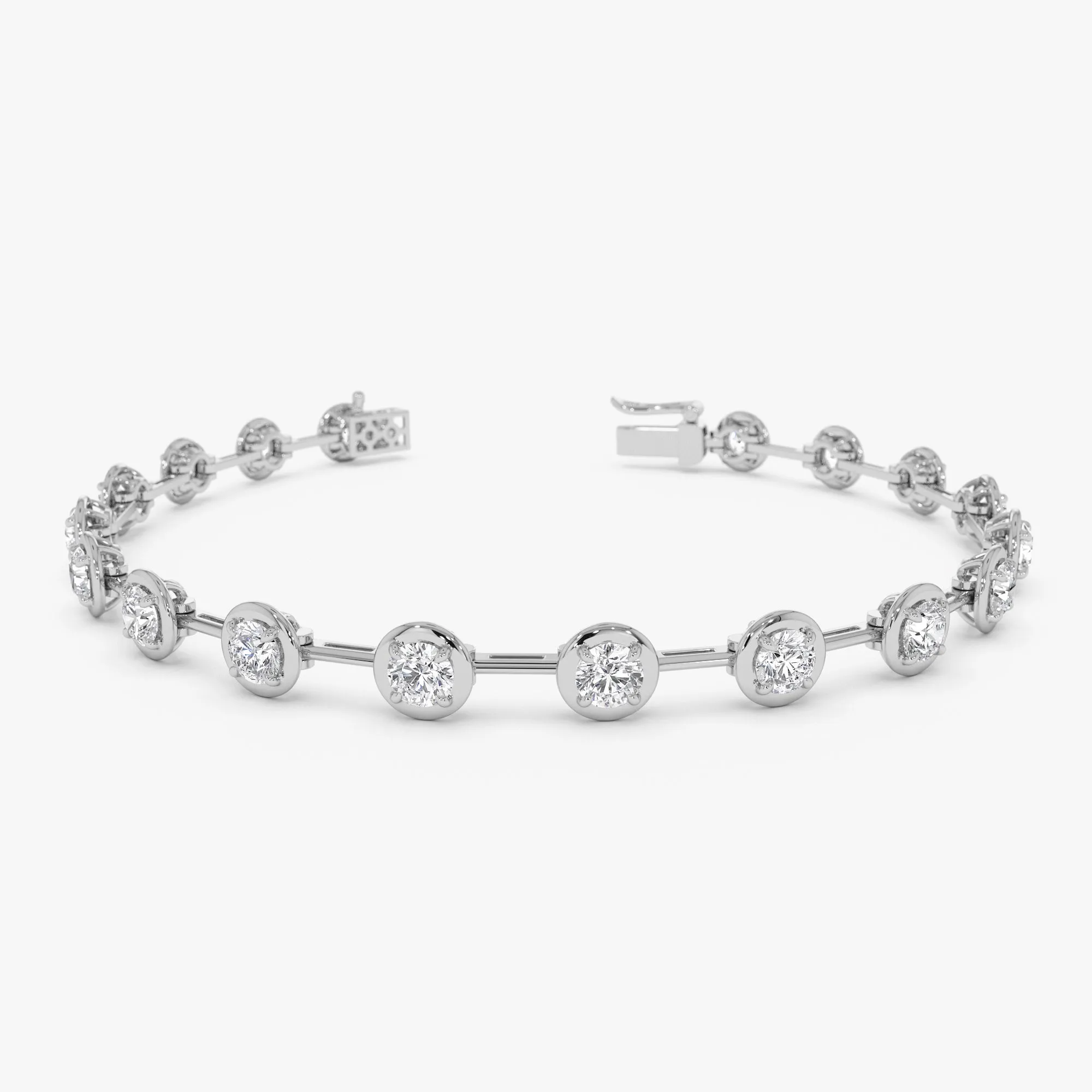 3.60 ctw 14k Round Lab Grown Diamond Bar Bracelet - Larissa