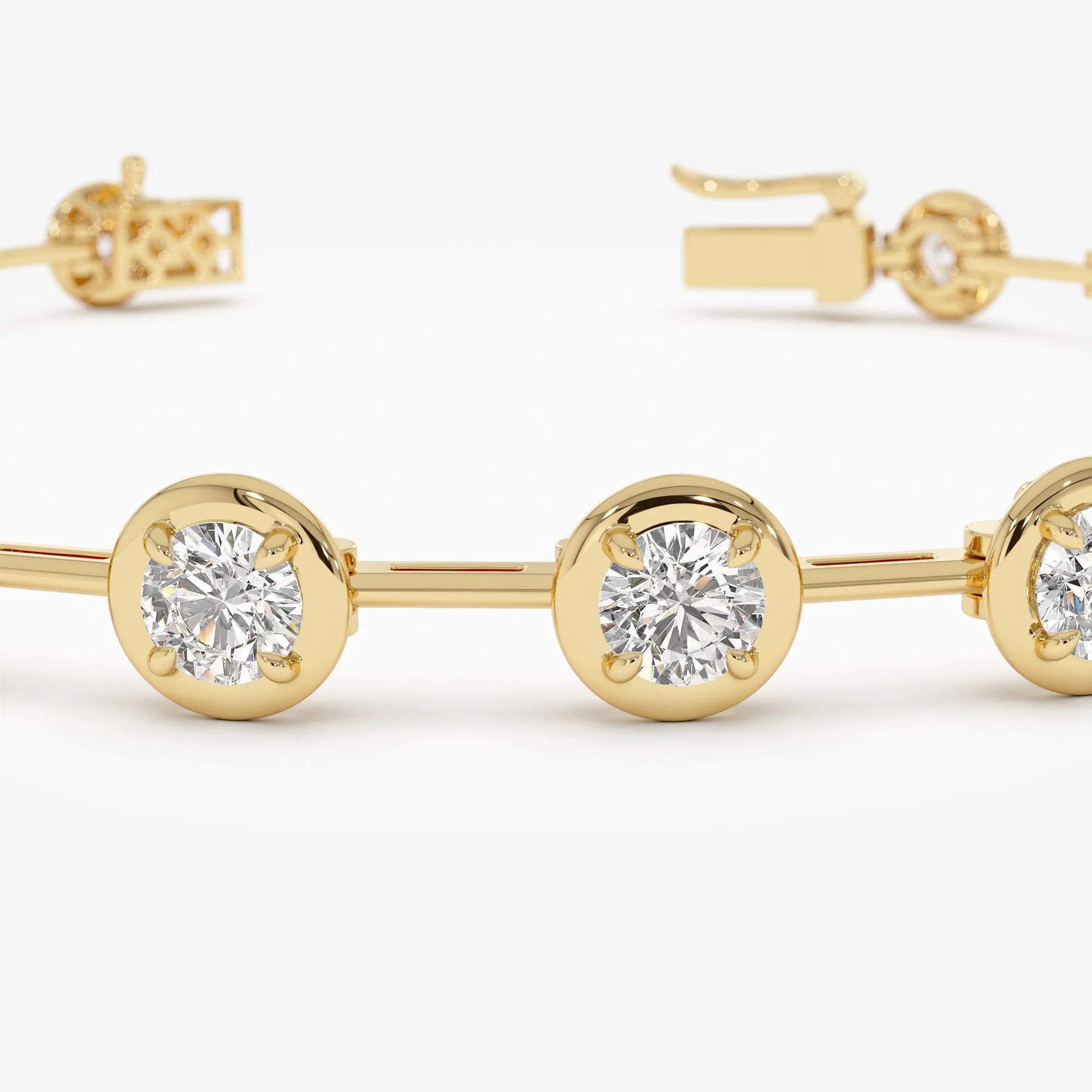 3.60 ctw 14k Round Lab Grown Diamond Bar Bracelet - Larissa