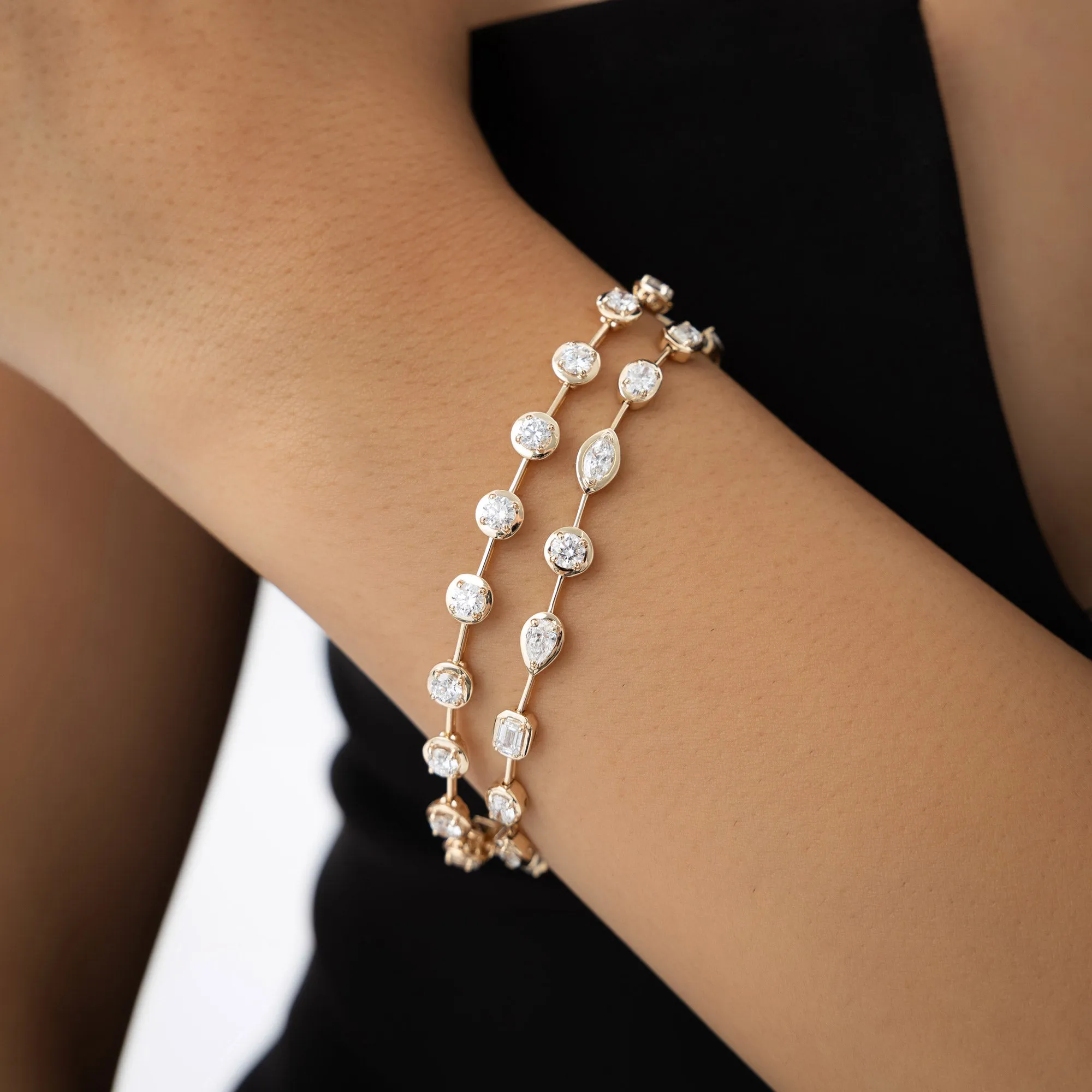 3.60 ctw 14k Round Lab Grown Diamond Bar Bracelet - Larissa