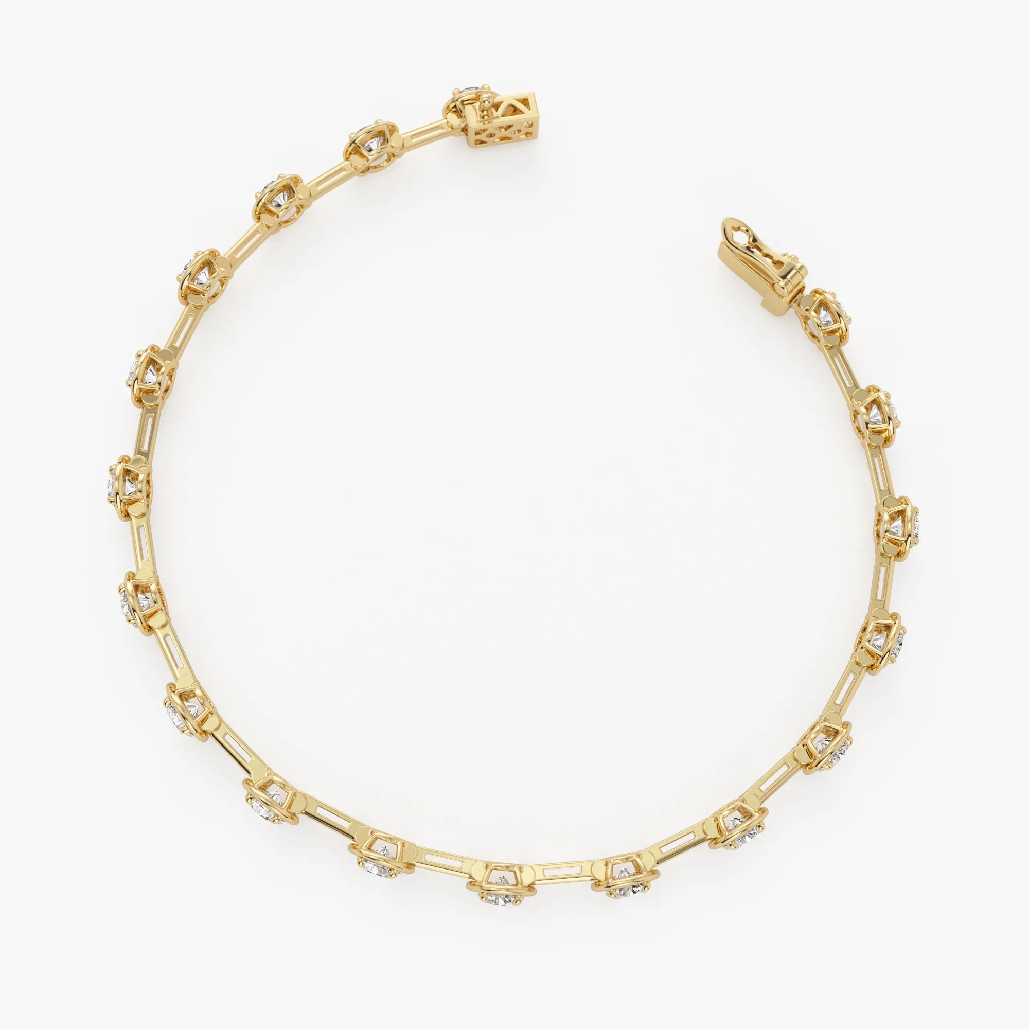 3.60 ctw 14k Round Lab Grown Diamond Bar Bracelet - Larissa