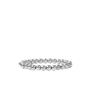 6 mm Beaded Bracelet (Silver)