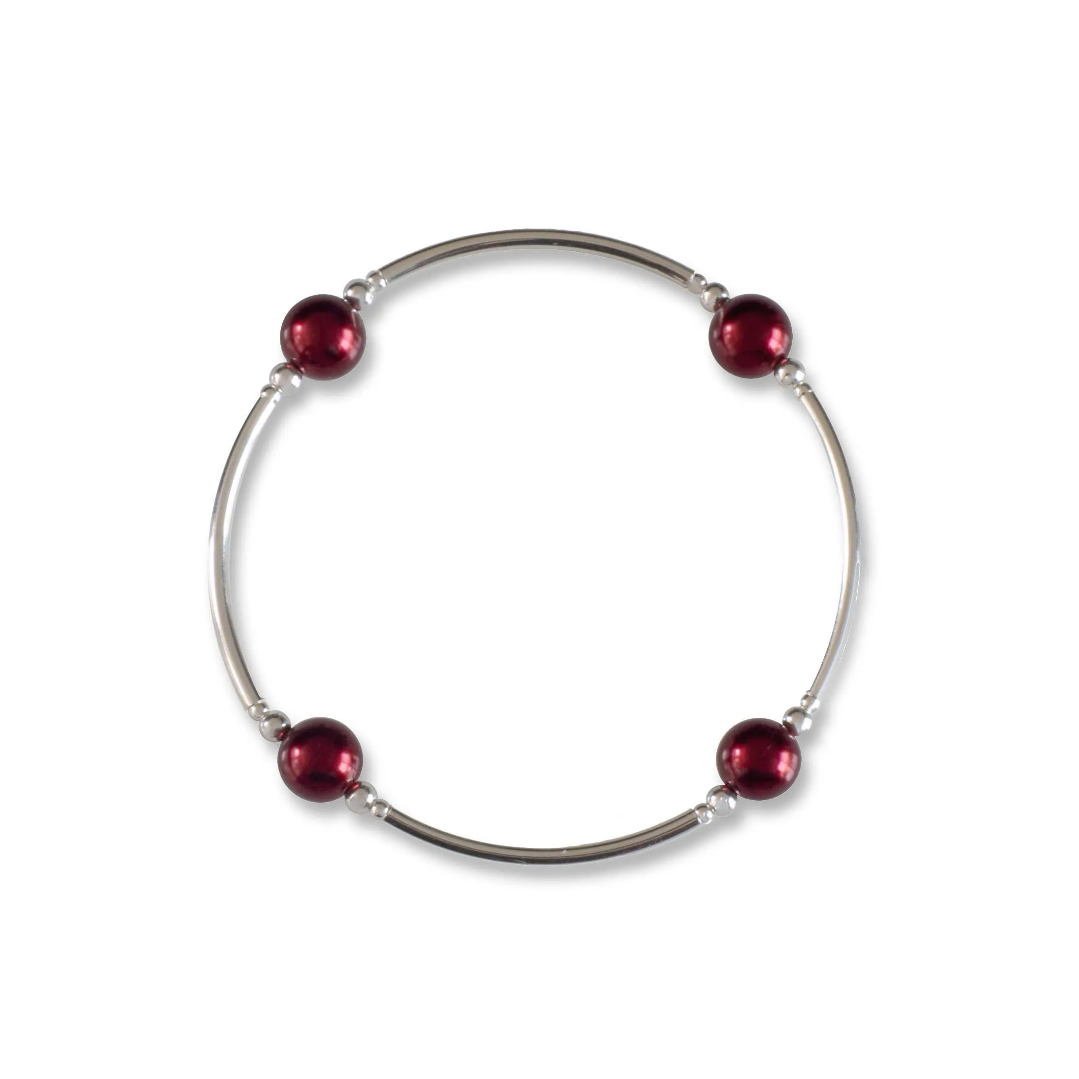 8mm Bordeaux Red Pearl Blessing Bracelet: S