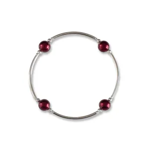 8mm Bordeaux Red Pearl Blessing Bracelet: S