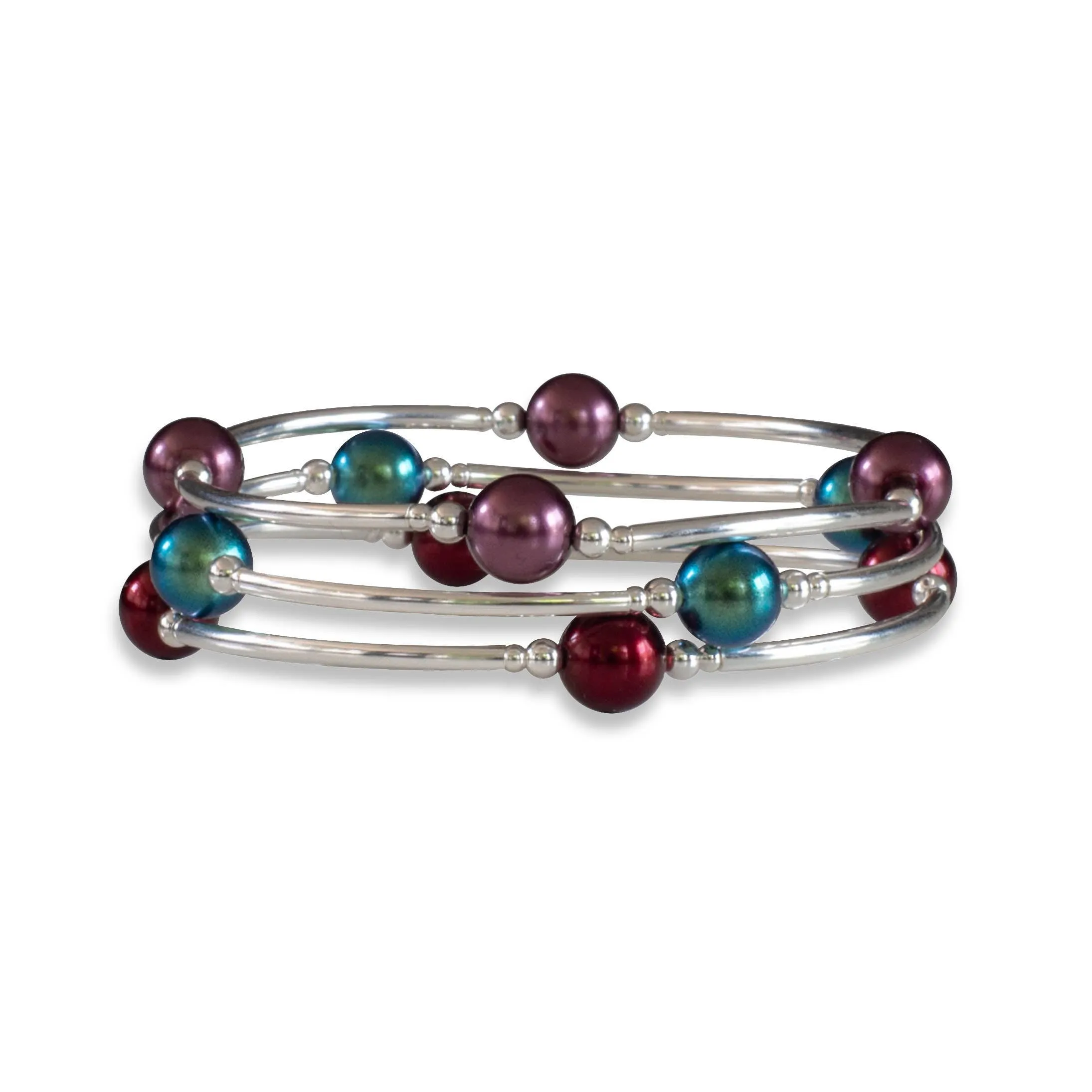 8mm Bordeaux Red Pearl Blessing Bracelet: S